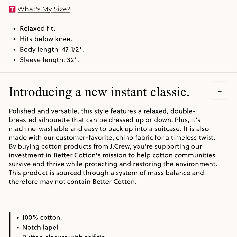 J. Crew Relaxed heritage French coat in pink chino - Picture 2 of 3